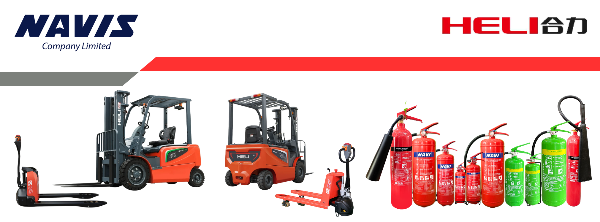 Forklift and Fire extinguisher
